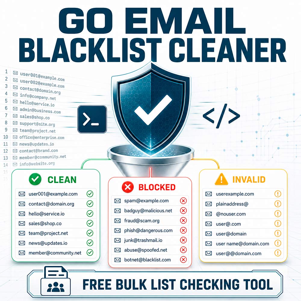 Go Email Blacklist Cleaner - Free Bulk List Checking Tool