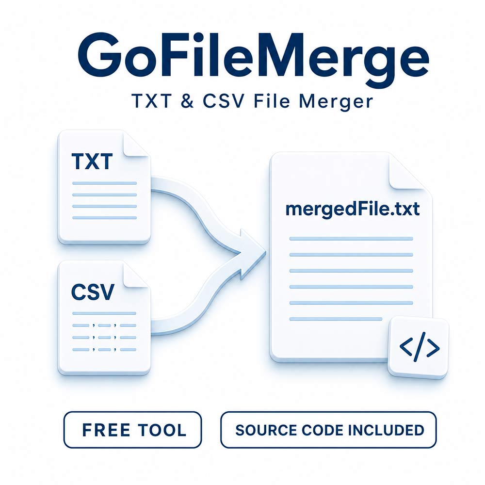 GoFileMerge - Free TXT & CSV File Merger
