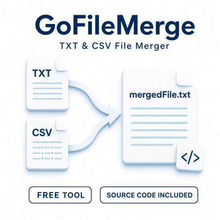 GoFileMerge - Free TXT & CSV File Merger