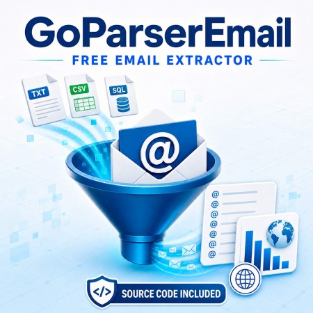 GoParserEmail - Free Bulk Email Extractor & Domain Statistics Tool