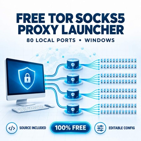Free Multi-Port Tor SOCKS5 Launcher for Windows - 80 Local Proxy Ports